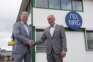 Peter Geertse, North Sea Port, welcoming Jan Nielsen, Sales Manager - Operations, ALL NRG 