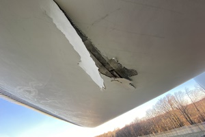 An example of turbine damage caused by lightning courtesy Wind Power Lab