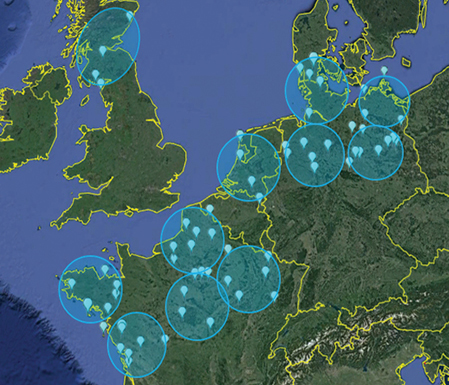 Figure 1. Regional areas where consistent wind trends could be established from ground observations for at least 30 years Eoltech Image1