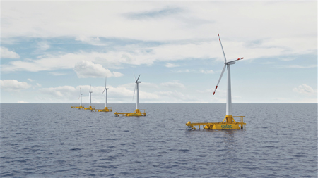 Figure 1. The 50MW Medfloat Pilot Parc projected for 2025 in the Mediterranean Sea Ikerlan figure 1