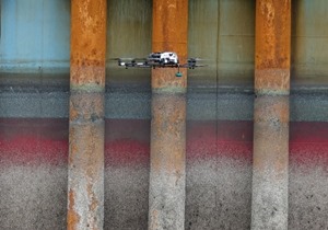 UAS Inspection in flight close up