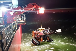 TRACKROV being launched into sea Aleron Subsea TRACKROV being launched into sea 2