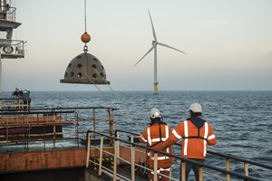 Van Oord positioned the reef structures at a depth of approximately 20 metres within Eneco’s Luchterduinen wind farm The Rich North See Project Van Oord
