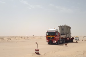ALE transports two electrical transformers for wind farm in Mauritania