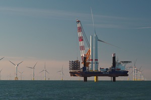 Installation vessel Aeolus working at the Norther offshore wind farm Installation vessel Aeolus working at the Norther offshore wind farm