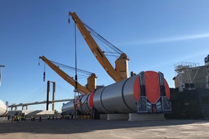 Tower sections of GEs Haliade X 12 MW offshore wind turbine shipped to prototype site