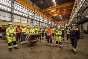 Joint venture starts topside fabrication of Hollandse Kust offshore transformer station Hollandse Kust west alpha First steel cut