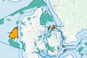 Map alternative areas for Hesselo OWF