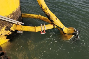 Subsea Innovations Dynamic Bend Stiffener DBS is a retrofit assembly that is installed onto turbine cables of an offshore wind farm