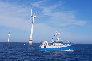 The Alba survey vessel at Hywind Scotland the trials run by Equinor and Marine Scotland will help promote safe fishing in floating offshore wind farms