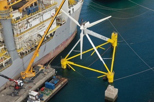 X1 Wind completes rotor assembly for downwind floating platform