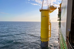 1st FOUNDATION BEING LOWERED credit Dogger Bank Wind Farm