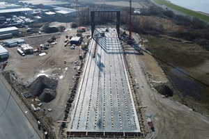 Rotor blades with a length of more than 120 meters will be tested on the new test stand currently under construction Construction site Fraunhofer IWES Bremerhaven Fraunhofer IWES Nils Glinka 300 200