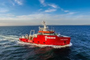 Fugro mobilised multiple vessels, including Fugro Frontier, to complete full coverage surveys Fugro mobilised multiple vessels including Fugro Frontier to complete full coverage surveys