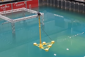 Hive Wind is in the engineering development phase and under testing on a scale model in the IHCantabria wave tank Hive Wind prototype from SENER and Amper 2
