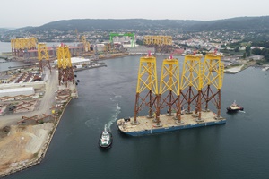 Iberdrola begins the transfer to France of the jackets for the Saint-Brieuc offshore wind farm Iberdrola begins the transfer to France of the jackets for the Saint Brieuc offshore wind farm