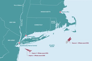 Location Empire Wind 2 and Beacon Wind 1 offshore wind farms