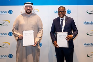 Mohamed Jameel Al Ramahi Chief Executive Officer of Masdar and Maharage Chande Managing Director of TANESCO were the signatories