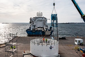 NKT used the cable vessel NKT Victoria to transport the cable from the factory into the basket