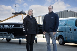 Pictured are Andrea Phillips Chief Commercial Officer XOCEAN and Martin Sweeney Lead Project Manager SSE Renewables 2