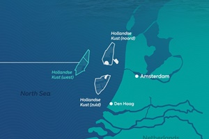 RWE's Hollandse Kust West VII offshore wind farm is located in the North Sea, about 53 kilometres off the Dutch coast RWE wins Dutch offshore wind tender