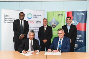 Secretary of State Kwasi Kwarteng observes the signing between Zainal Abidin Abd Jalil and Rob Fisher of Ping Petroleum Tan Sri Syed Zainal Abidin Syed Mohamed Tahir of DNeX and Dan Jackson of Cerulean Winds Secretary of State Kwasi Kwarteng observes the signing between Zainal Abidin Abd Jalil and Rob Fisher of Ping Petroleum Dan Jackson of Cerulean Winds an 2