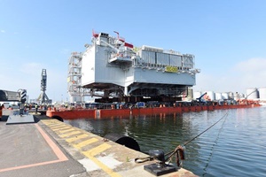 The Fécamp Electrical Offshore Substation is ready to sail to its destination 300 200