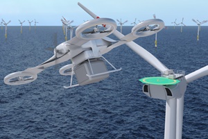 Using drones to service offshore wind farms