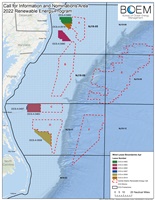 The Call Area is located offshore the Commonwealth of Virginia and the States of Delaware, Maryland, and North Carolina and comprises areas A-F. central atlantic call area color 200