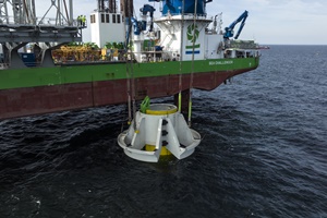 steel collars installed at Kaskasi offshore wind farm