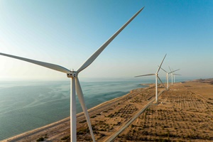 45MW Wind Farm located on Sir Bani Yas Island in Abu Dhabi UAE