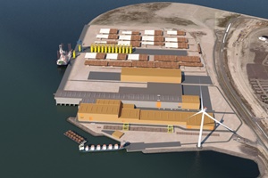 An artists impression and visualisation of the Maasvlakte 2 Rotterdam site after completion of the expansion plans