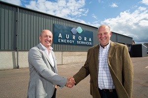 Aurora Energy Services chief executive officer Doug Duguid left with Northern Marine Services owner Alasdair Noble