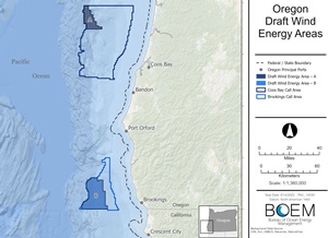 BOEM identifies draft wind energy areas offshore Oregon