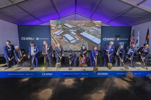 CS Wind breaks ground on expansion wind turbine tower manufacturing plant in Colorado CS Wind Groundbreaking 300 200