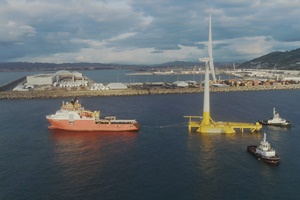 DemoSATH floating wind platform successfully installed in open sea waters (courtesy Saitec Offshore Technologies)