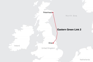 Eastern Green Link 2 will consist of two 525-kilovolt (kV) bipole VSC converter stations connected by 440 kilometers of subsea cable and 70 kilometers of underground cable Eastern Green Link