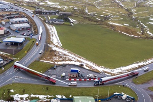 First wind turbine blades transported to Viking Wind Farm