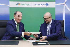 Ignacio Galan, Iberdrola’s Executive Chairman, and Masdar’s Chief Executive Officer, Mohamed Jameel Al Ramahi, signing the agreement in Madrid Ignacio Galan Iberdrolas Executive Chairman and Masdars Chief Executive Officer Mohamed Jameel Al Ramahi signing the agreement in Madrid