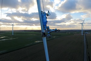 Climbing robot performs leading-edge blade repair in the field Rope Robotics robot can work precisely even at 130 meters height here cleaning 2