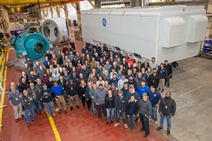 The Wind team in Schenectady NY with the first complete turbine components