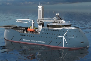 The new CSOVs have a centrally positioned walk to work motion compensated gangway an elevator tower for personnel and cargo transfers and will be able to accommodate 132 people onboard. (copyright Ulstein Group) The new CSOVs have a centrally positioned walk to work motion compensated gangway an elevator tower for personnel and cargo transfers and will be able to accommodate 132 people onboard. Ulstein Group