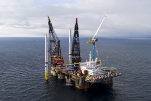 Turbine installation at OWP Arcadis Ost 1 courtesy Parkwind and Heerema