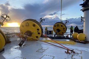 Two floating Seawatch Wind Lidar Buoys and a Wavescan buoy have been deployed