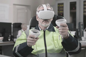 VR safety training of a worker