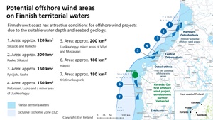 potential offshore wind areas on finnish territorial waters 300 200