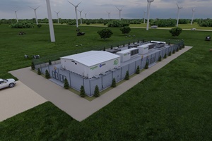 DPO & Schneider Electric wind-powered AI modular data center facility (artist rendering) Digital Power Optimization Inc Wind Farm 1