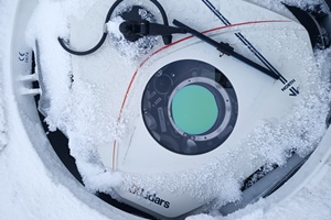 ZX Lidars CAPTION Birds eye view of ZX 300 wind Lidar top plate with no snow obstruction impacting the measurement campaign