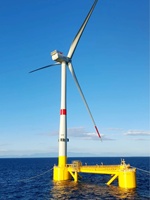 First floating wind turbine successfully installed at sea for the Éoliennes Flottantes du Golfe du Lion offshore wind farm (courtesy EFGL)