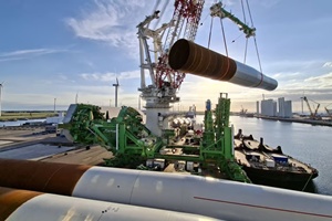 First monopile installed at Vattenfall s Nordlicht I offshore wind farm in German North Sea